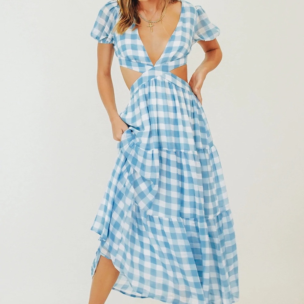 On Paris Time Maxi Dress // Sky